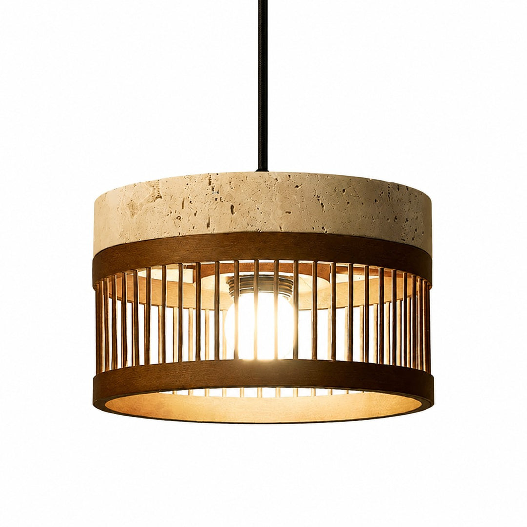 Vintage Travertine Metal Pendant Lamp for Dining Room