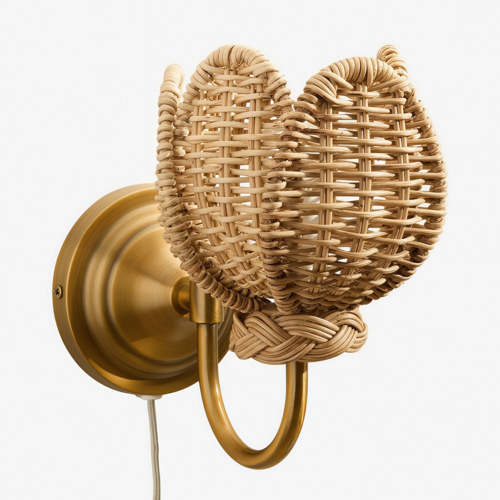 Retro Rattan Petal Wall Lamp