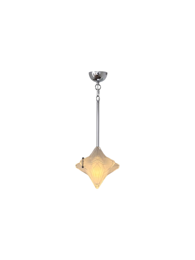 Lámpara colgante Art Déco Star de cristal esmerilado con estilo geométrico - Astris Elara 