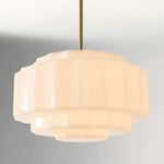 Load image into Gallery viewer, Geotower Glass Tiered Opal Pendant Light - Art Deco Vintage Style Ceiling Lamp for Living and Dining Areas
