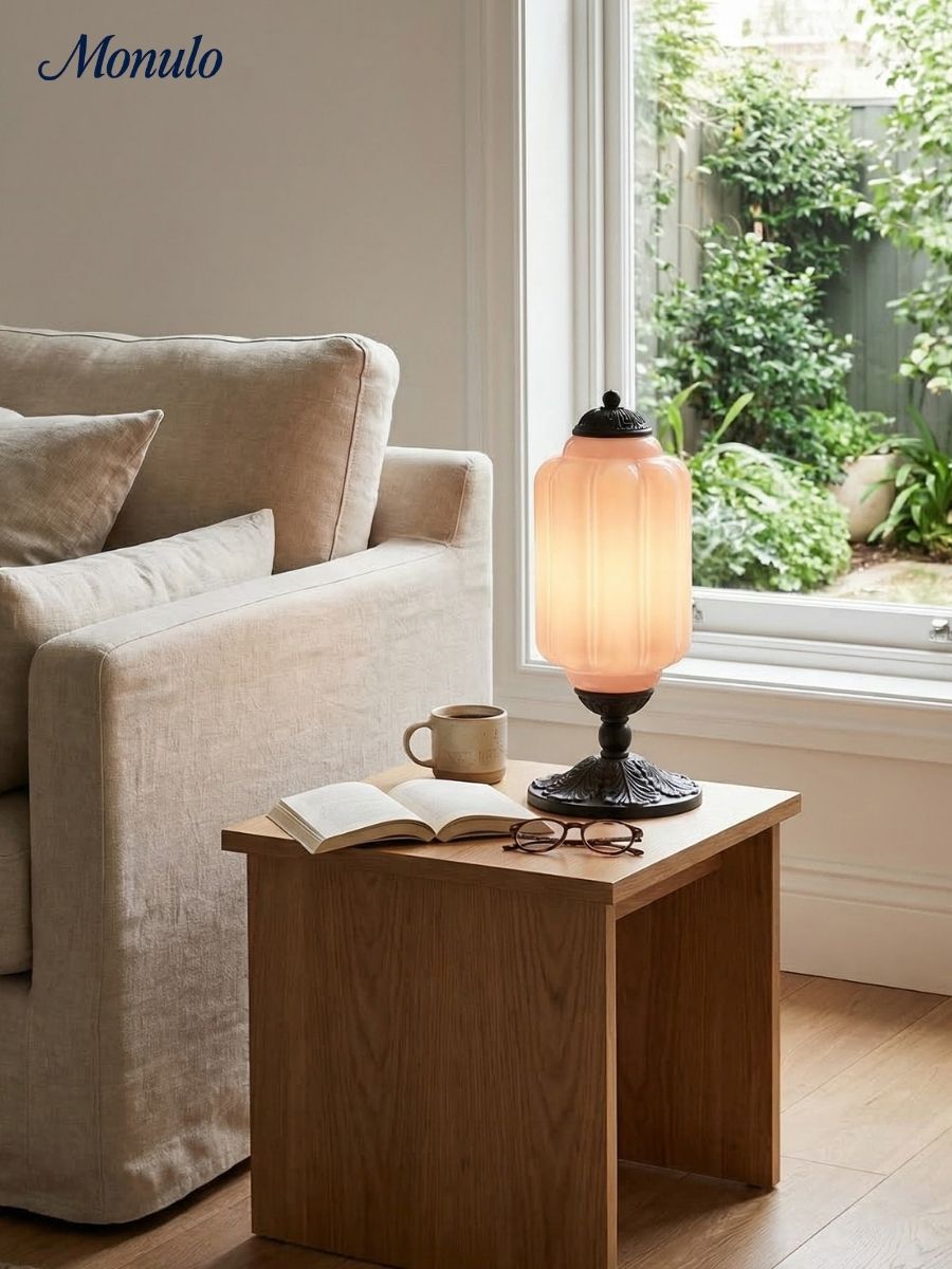 Vintage Glas Eloise Tischlampe