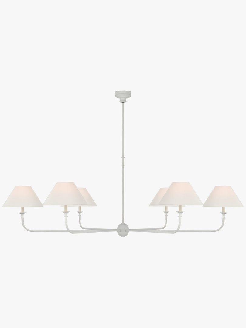 Sleek Chandelier Featuring Layered Linear Silhouette