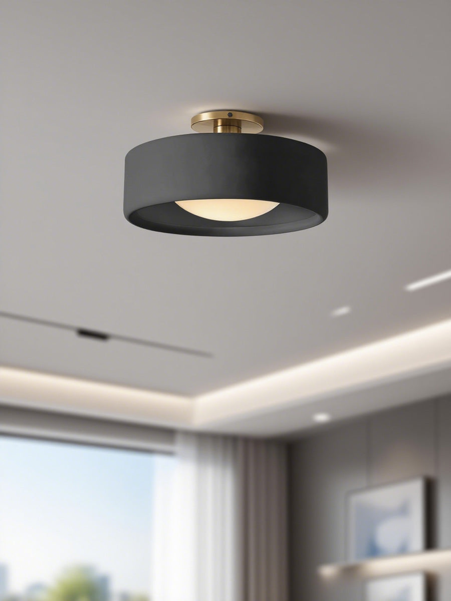 Cerova Porcelain Flush Mount Ceiling Light – Modern Low-Profile Fixture