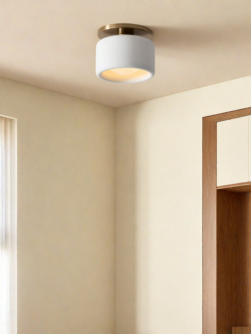 Lámpara de techo empotrada de porcelana: luminaria moderna de perfil bajo 