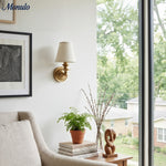 Cargar imagen en el visor de la Galería, Aplique de pared Rowan con pantalla cilíndrica – Aplique de tela para una iluminación acogedora de estilo rústico