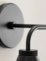 Load image into Gallery viewer, Korvi Tapered Sconce Cone Wall Light – Black or Brass Conical Retro Design
