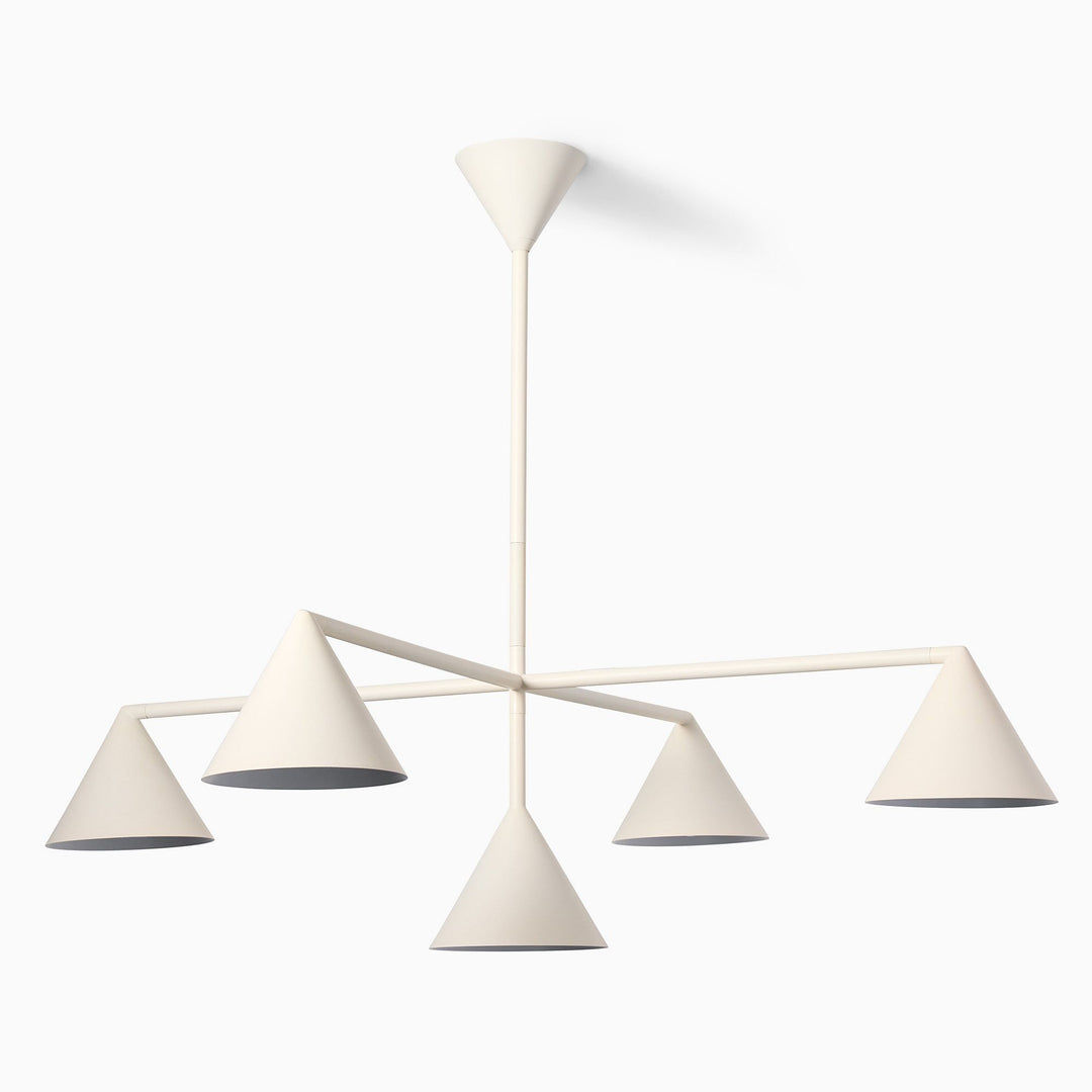 Lámpara de araña de metal con pantalla cónica Brivana: lámpara de comedor minimalista lineal