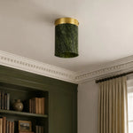 Charger l'image dans la visionneuse de galerie, vintage green and gold ceiling light installed in an entryway