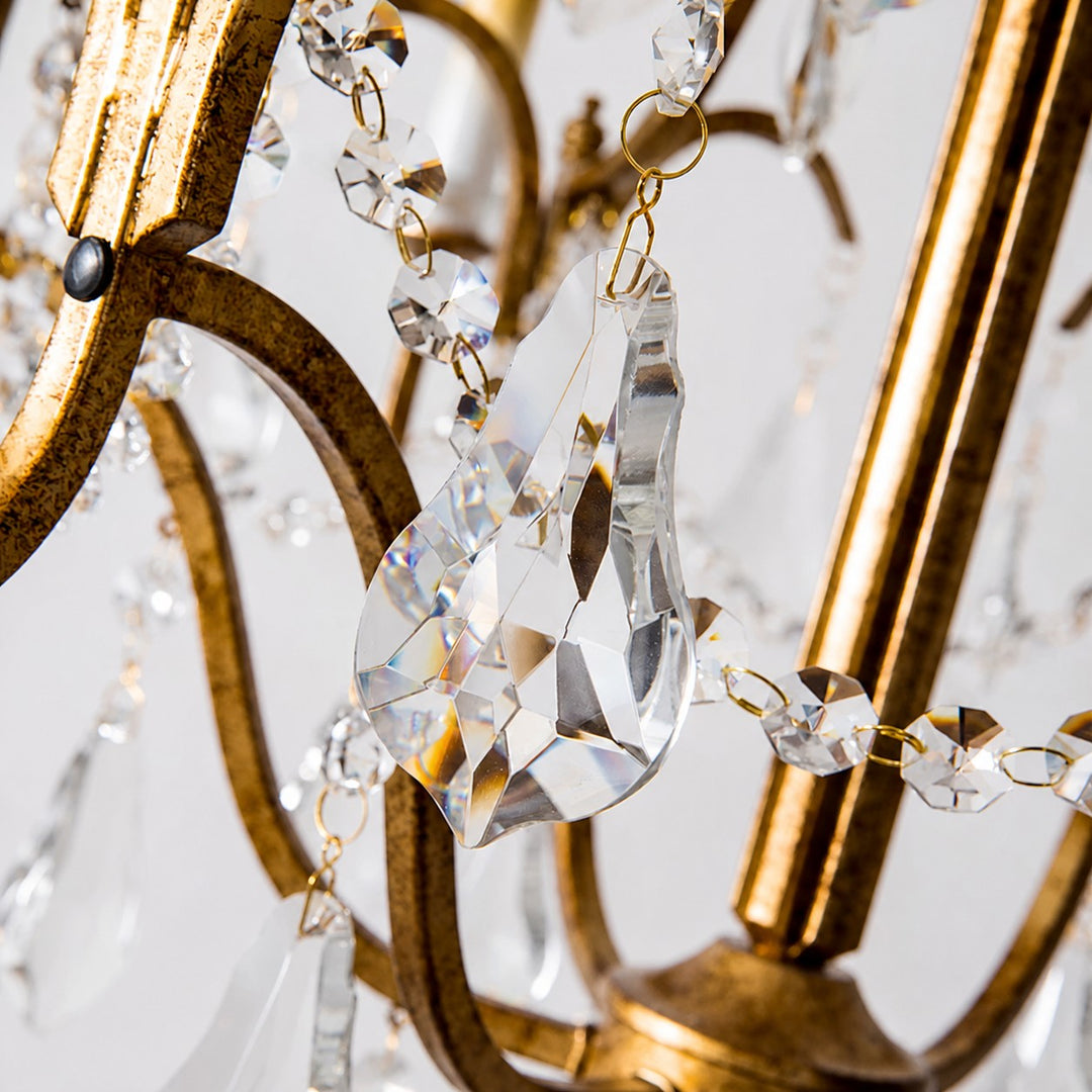 Antique Bronze 4-Light Crystal Mini Chandelier