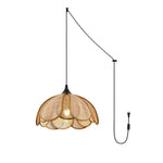 Bild in Gallery-Viewer laden, Layered Rattan Petal Plug-In Swag Pendant