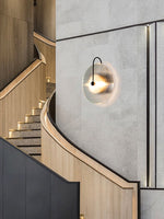 Bild in der Galerieansicht laden, Moderne Glas-Wandleuchte – Gerippte Glasleuchte mit Scheiben-Wandhalterung
