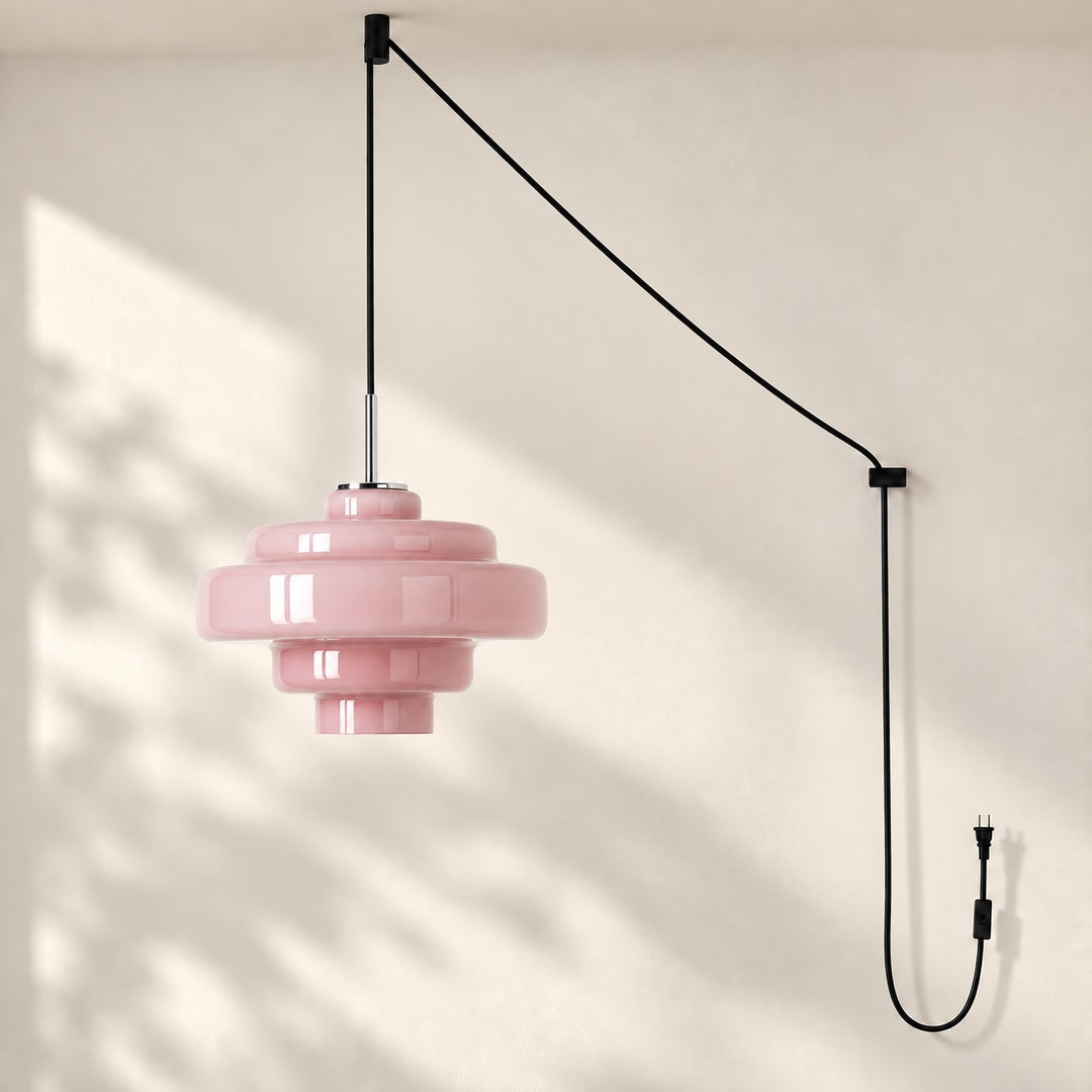 Koloro Millie Plug-In Glass Pendant Light - Retro Colorful Pendant for Modern Interiors