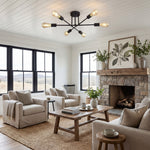 Cargar imagen en el visor de la Galería, Lámpara de Techo Semiempotrada Contemporánea Nordivela - Elegante Luminaria de Metal con Múltiples Brazos para Interiores del Hogar