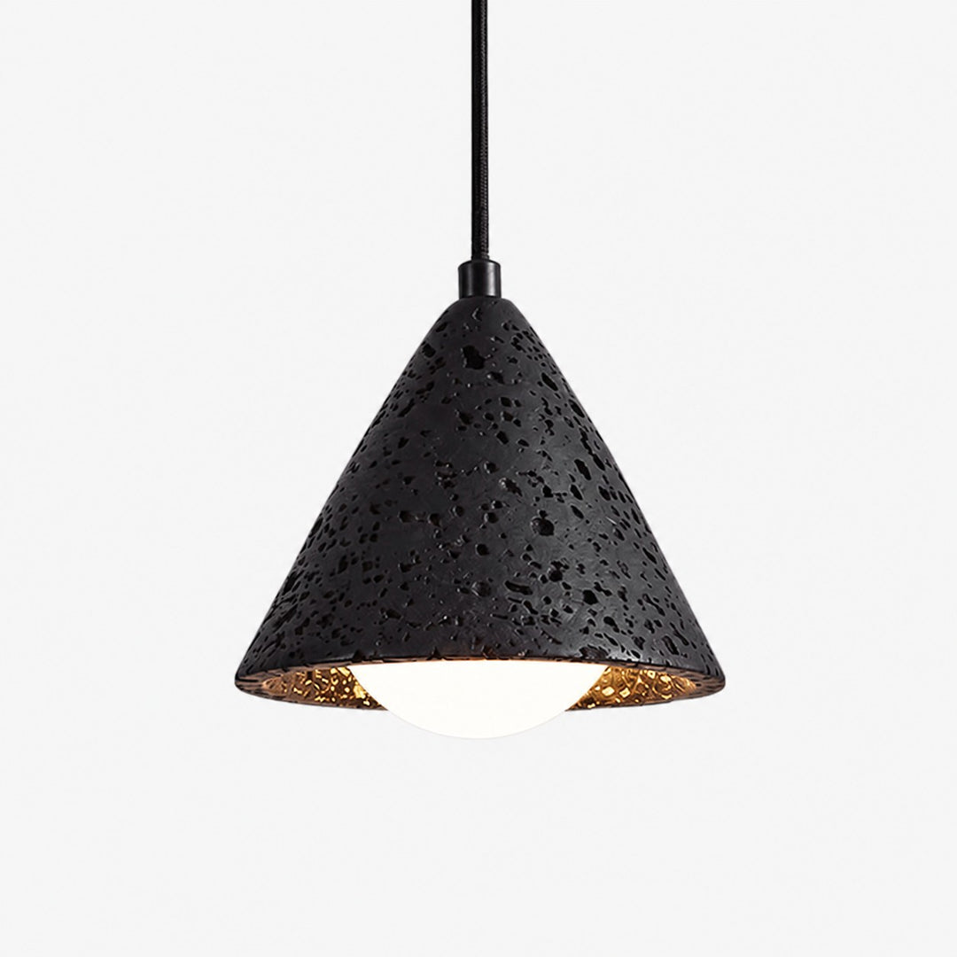 Cratera Black Travertine Stone Pendant Light