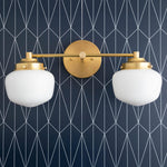 Bild in der Galerieansicht laden, Opalume Glass Art Deco Vanity Light - Bathroom Wall Sconce with White Glass Shades
