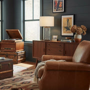 Sustaina Recycled Glass Table Lamp - Sculptural Irregular Shape and Coastal Style for Bedroom Nightstand