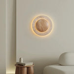 Load image into Gallery viewer, Round Travertine Wood Wall Light