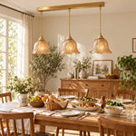 Charger l'image dans la visionneuse de galerie, Crackle Glass Brass Pendant Light