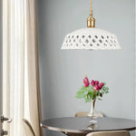 Bild in Gallery-Viewer laden, Woven Ceramic Brass Swag Pendant Light
