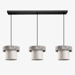 Bild in Gallery-Viewer laden, Style D gray travertine stone pendant light with three heads