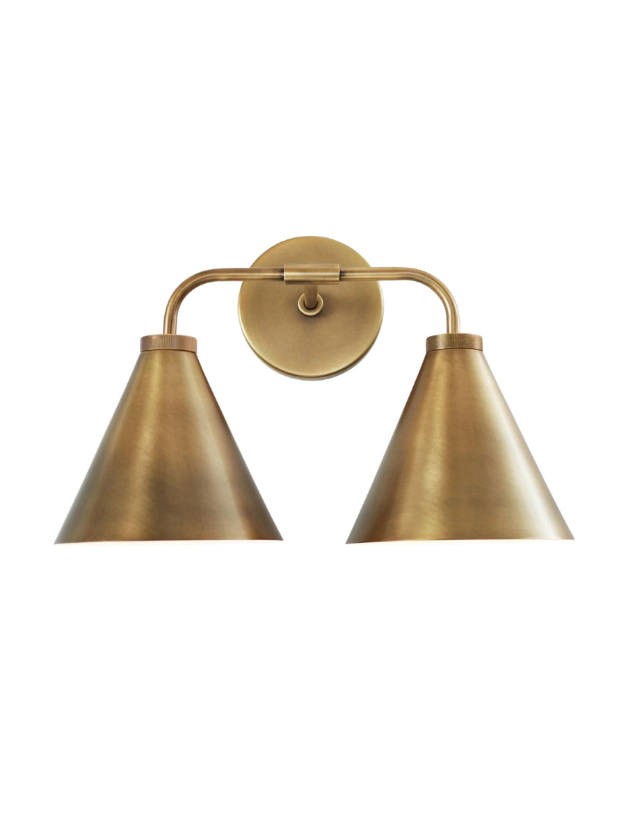 Korvi Tapered Sconce Cone Wall Light – Black or Brass Conical Retro Design