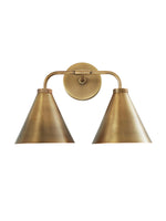 Load image into Gallery viewer, Korvi Tapered Sconce Cone Wall Light – Black or Brass Conical Retro Design
