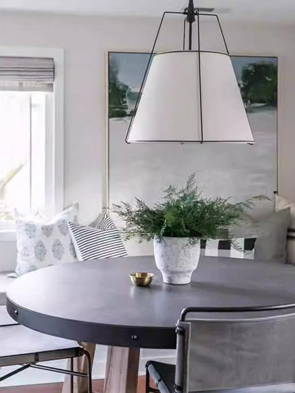 Lámpara colgante cónica de tela minimalista moderna