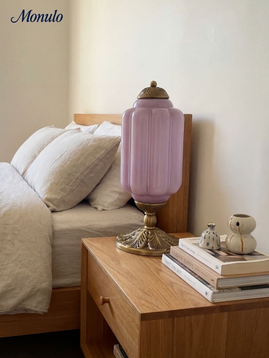 Vintage Glas Eloise Tischlampe
