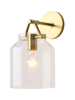 Load image into Gallery viewer, Stairway Wall Sconce – Minimalist Wall Lamp In Vintage Gold And Black Metal
