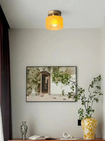 Load image into Gallery viewer, Nordic Morandi Cylinder Glass Ceiling Light – Colorful Fixture For Hallways
