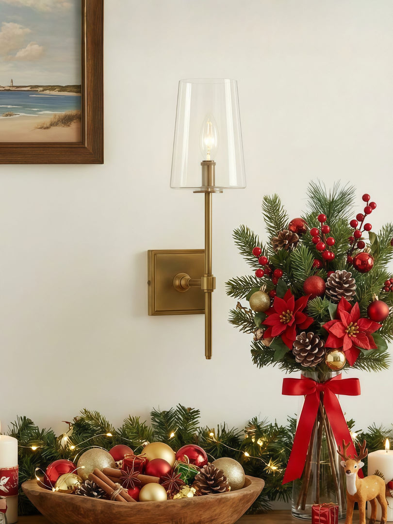 Derlina Clear Glass Sconce - Elegant Single To Triple Vanity Sconce