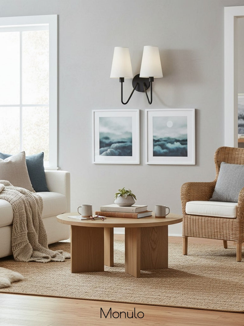 Rowan Fabric Shade Wall Sconce – Modern Industrial Light for Bedroom