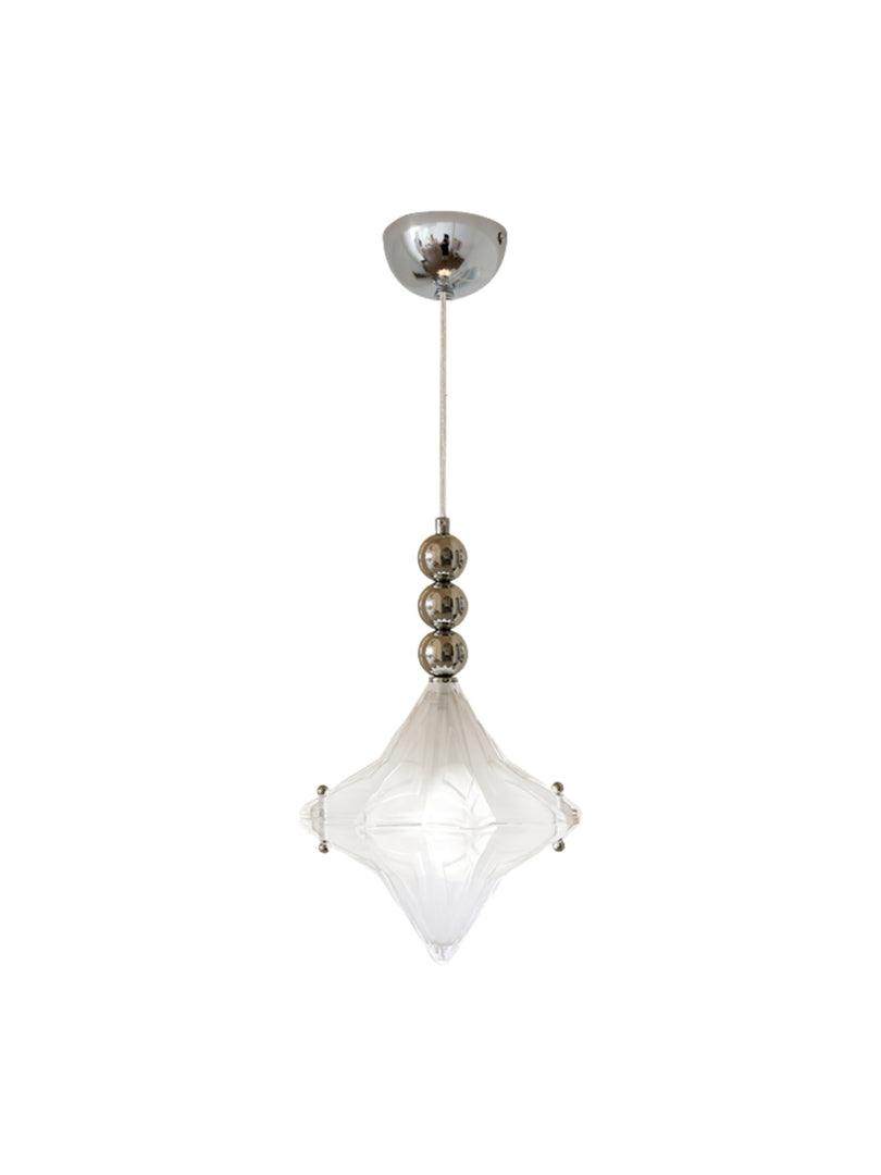 Lámpara colgante Art Déco Star de cristal esmerilado con estilo geométrico - Astris Elara 