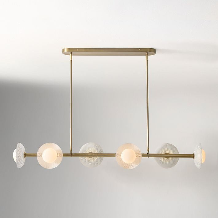 Lámpara de araña lineal Elorina de 6 luces - Lámpara de metal moderna - Iluminación para comedor