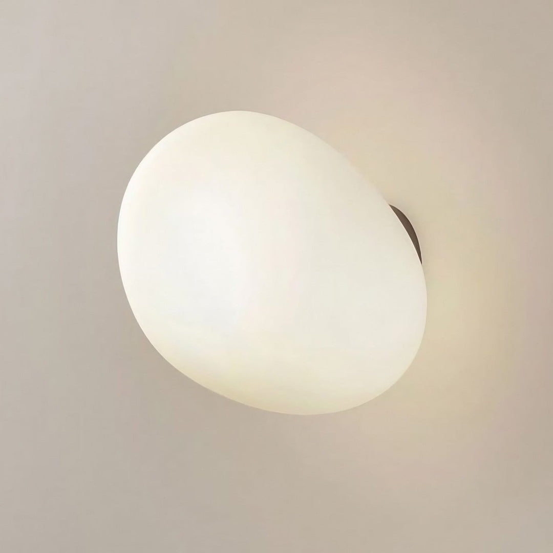 Lámpara de pared y techo con silueta de guijarro orgánico Stonea, luz de vidrio contemporánea para el hogar N16