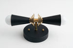 Cargar imagen en el visor de la Galería, Pyralis Cone Art Deco Wall Light - Multi-Directional Sconce for Vanity or Wall
