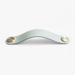 Load image into Gallery viewer, Cowhide leather and brass cabinet pull handle color and size option