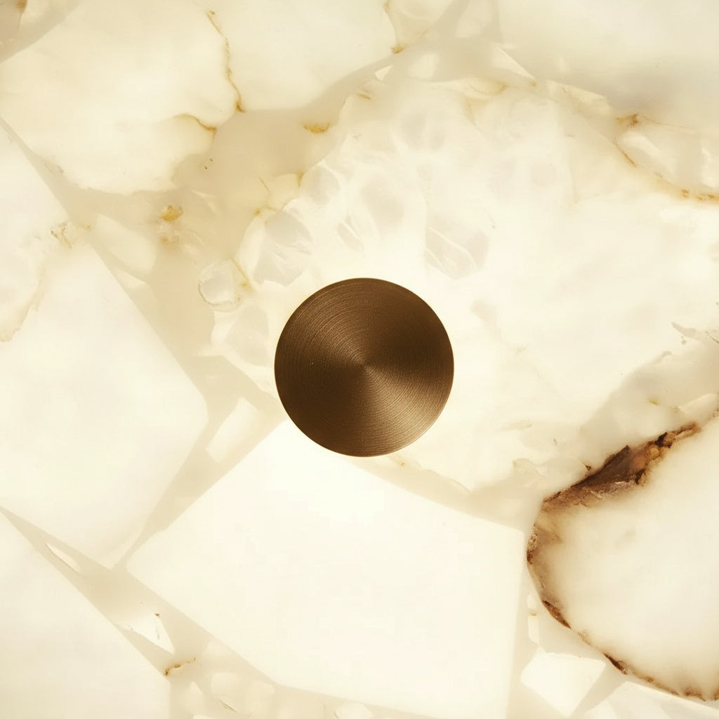 Plafonnier Rond Ultra-fin Moderne AlbaSphere - Éclairage Contemporain en Albâtre pour Maison