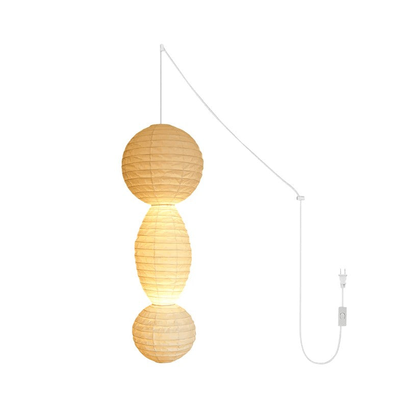 Stacked Ribbed Paper Swag Pendant Light