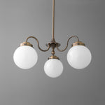 Load image into Gallery viewer, Glorica Glass Vintage Globe Chandelier - Brass 3-Light Frosted Glass Hanging Fixture
