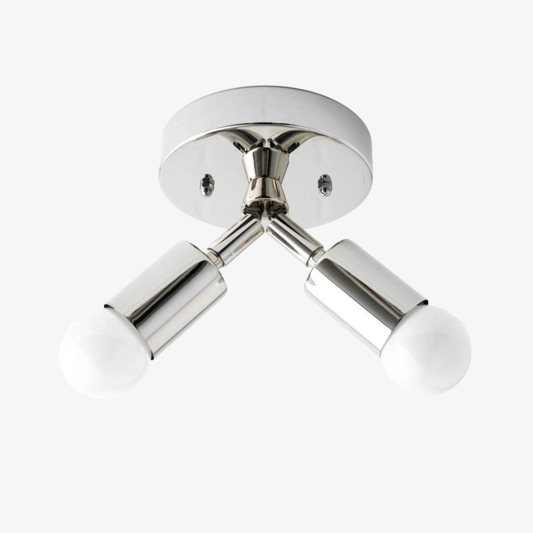 Mobilux Line Modern Brass Flush Mount - Minimalist Gold Ceiling Light for Bedroom