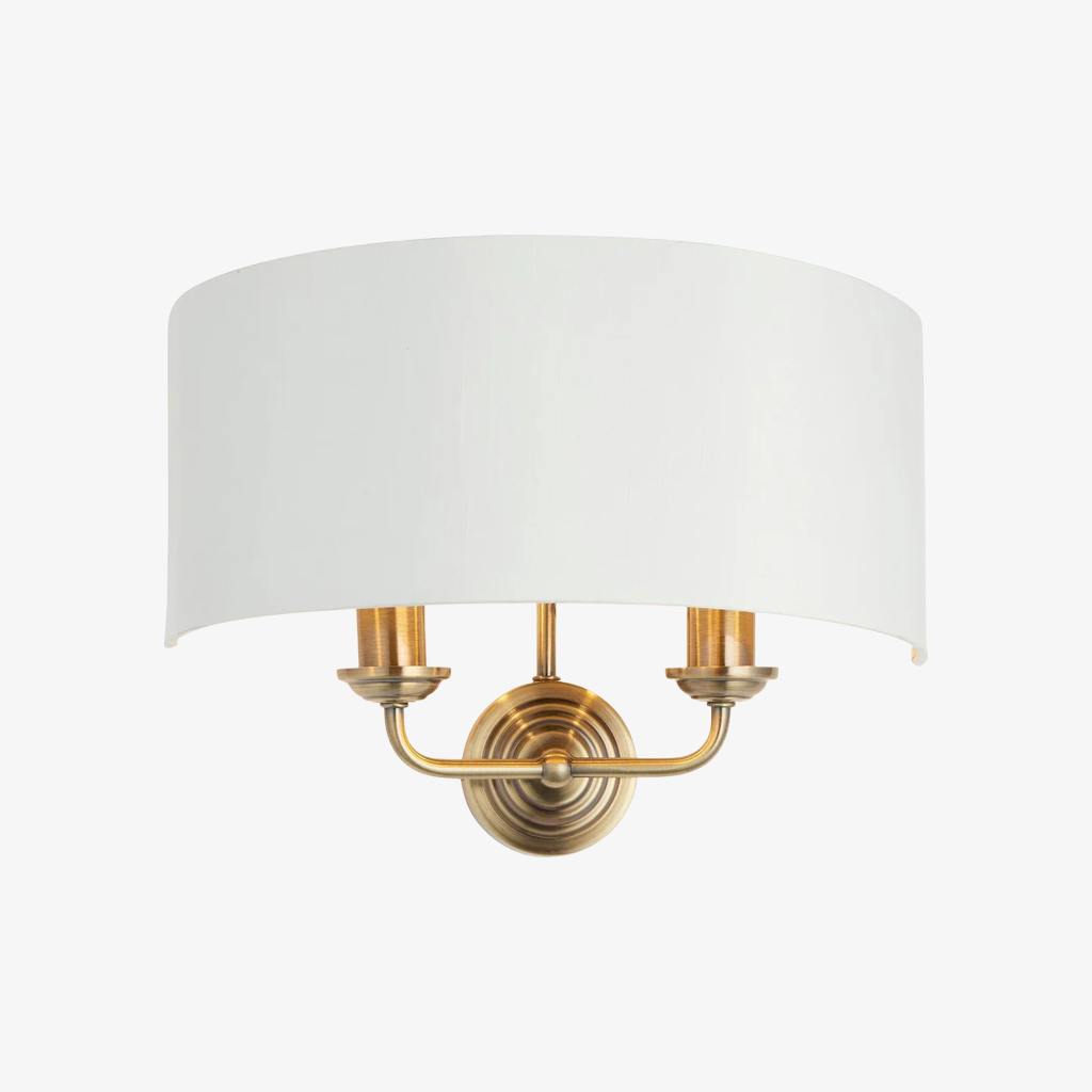 Tela Eleganter Stoffschirm Wandleuchte mit Veredeltem Metallrahmen für Wohnzimmer und Schlafzimmer