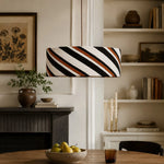 Charger l'image dans la visionneuse de galerie, Striped fabric pendant light room detail
