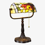 Load image into Gallery viewer, TF Tivanny Floral Stained Glass Desk Lamp - Vintage Table Light for Bedroom Study Living Room