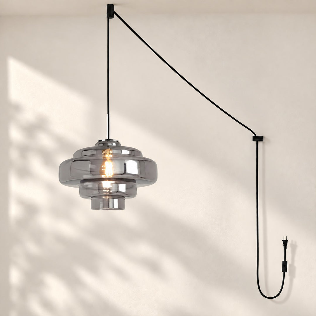 Koloro Millie Plug-In Glass Pendant Light - Retro Colorful Pendant for Modern Interiors