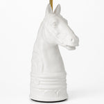 Bild in Gallery-Viewer laden, Close detail of white horse head table lamp base