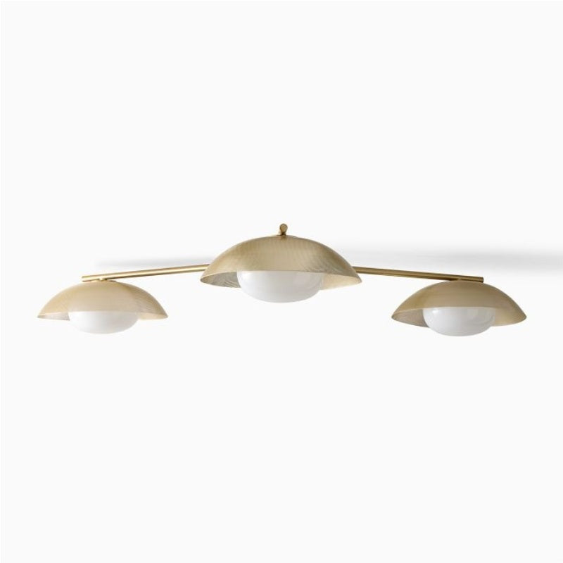 Lámpara de techo empotrada Elorina de 3 luces de vidrio y metal: una elegante luminaria para espacios modernos.