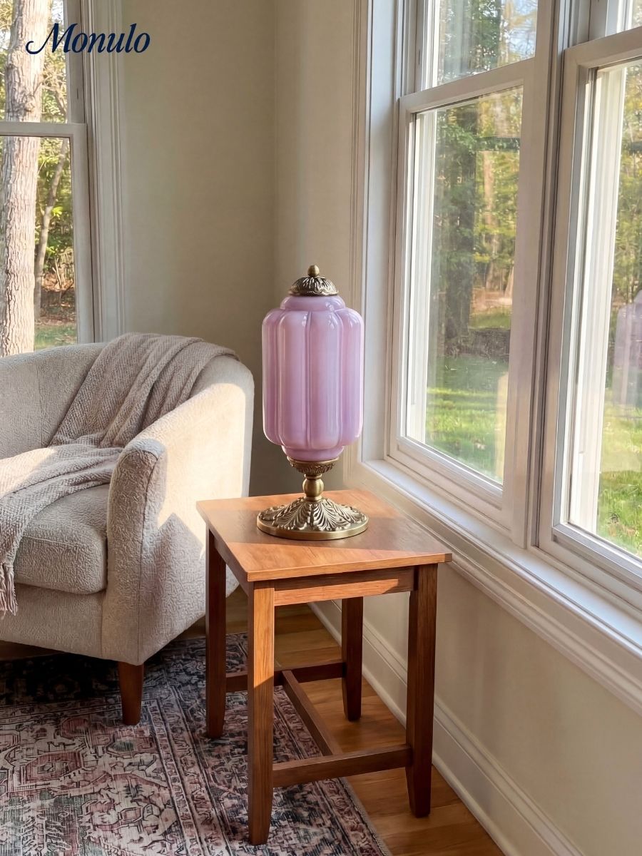 Vintage Glas Eloise Tischlampe