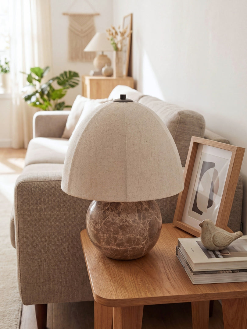 Cordove Artistic Sphere-Base Contemporary Table Lamp for Bedside and Study