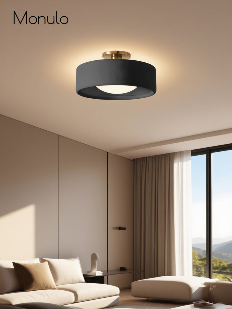 Lámpara de techo empotrada de porcelana: luminaria moderna de perfil bajo 